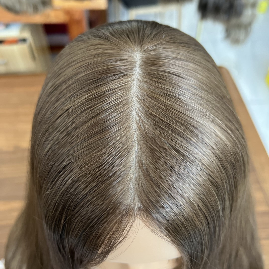 Customized Skin Top Wig – European Hair #4 (Medium Brown)