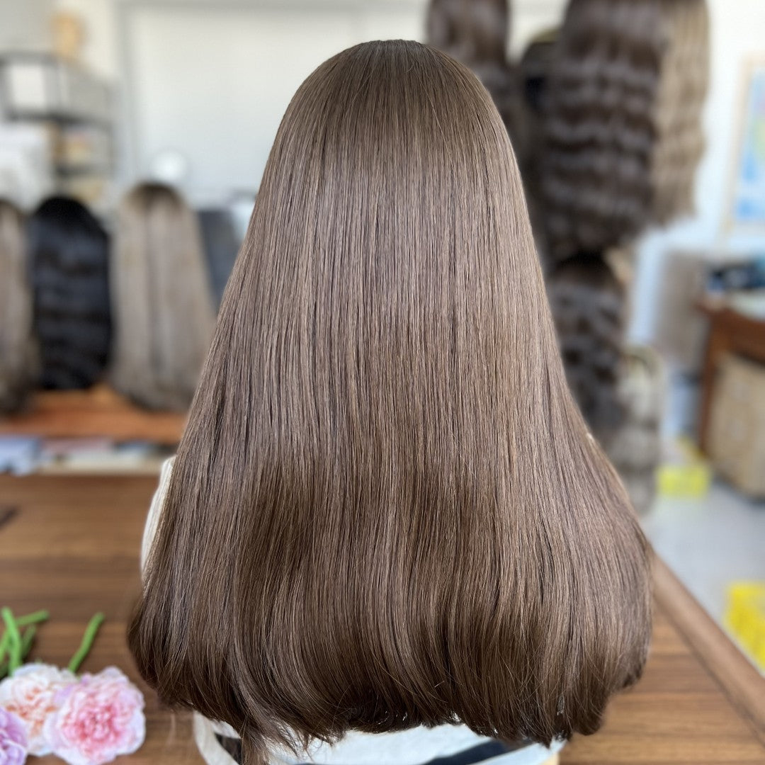 Customized Skin Top Wig – European Hair #4 (Medium Brown)