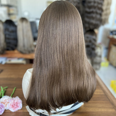 Customized Skin Top Wig – European Hair #4 (Medium Brown)