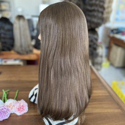 Customized Skin Top Wig – European Hair #4 (Medium Brown)