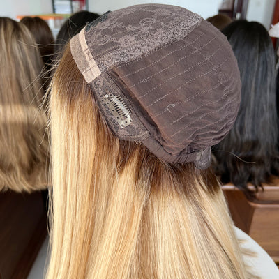 Golden Luxe Silk Top Lace Wig – 20 Inch Virgin Human Hair