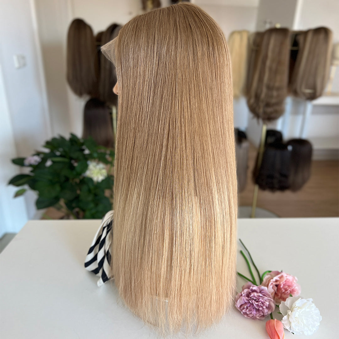 In Stock  Russian Hair Top Lace Wig | Warm Creamy Blond Gradient color
