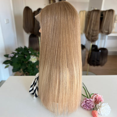 In Stock  Russian Hair Top Lace Wig | Warm Creamy Blond Gradient color