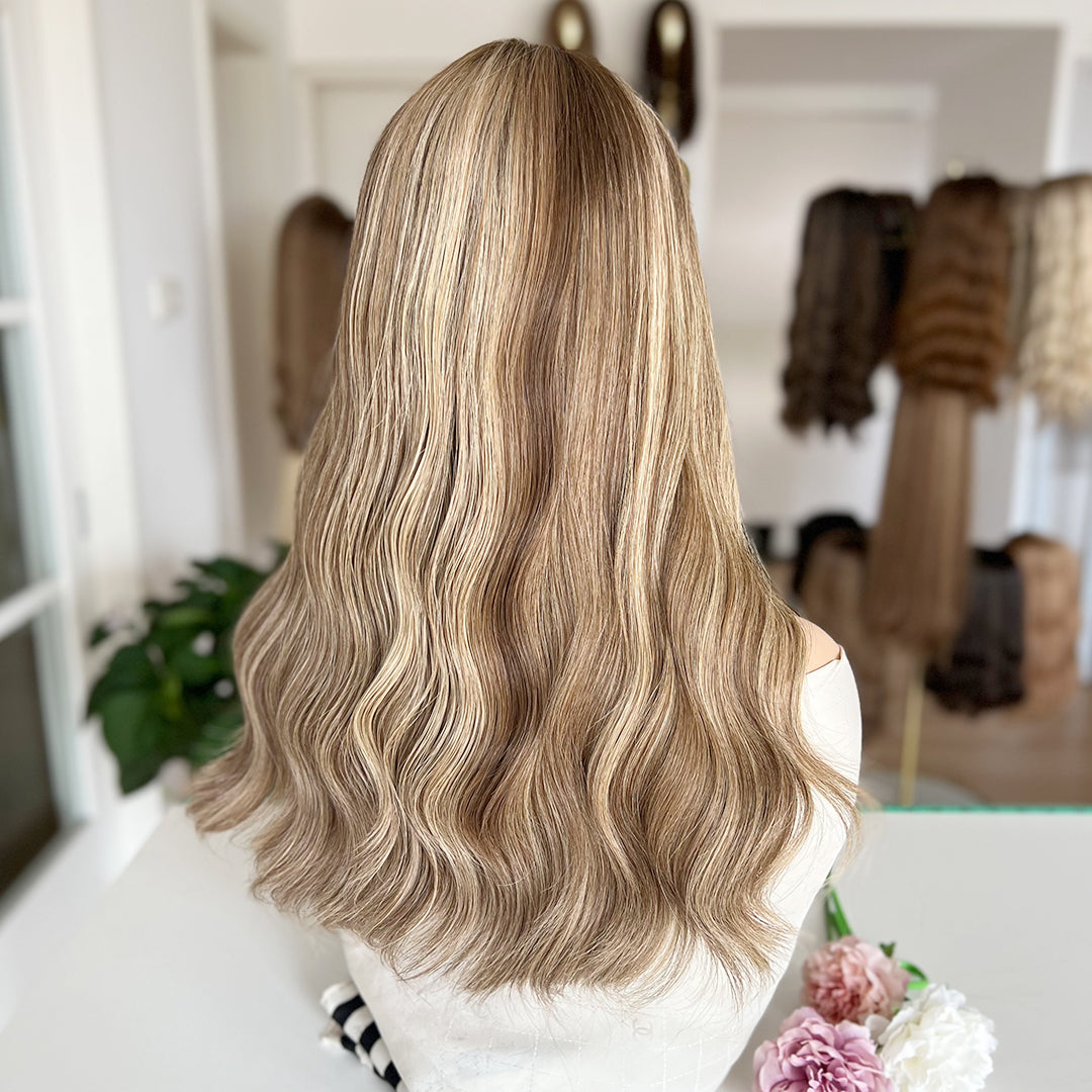 In Stock Russian Hair Top Lace Wig #Cafe | Must Have Style Temporary Wavy Texture