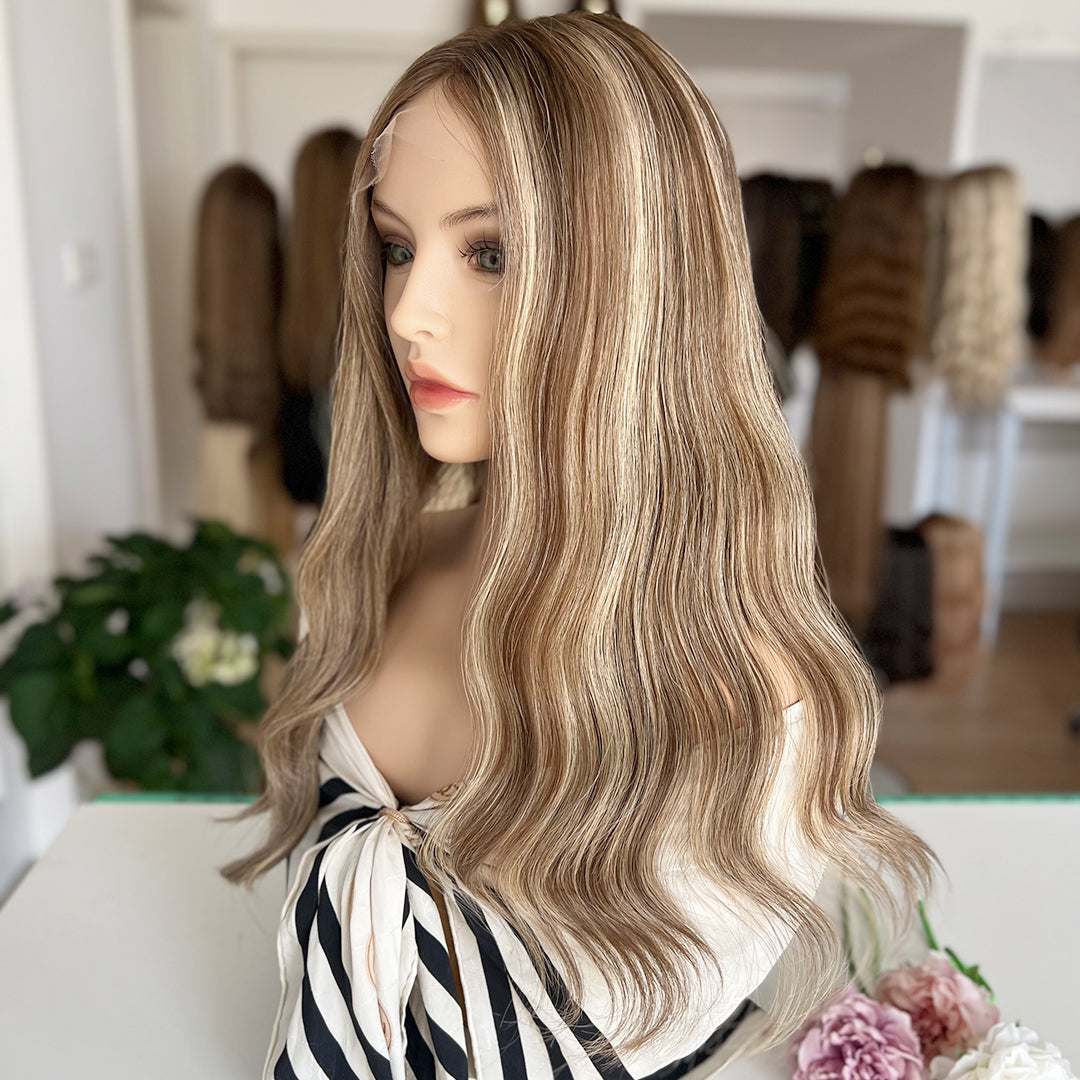 In Stock Russian Hair Top Lace Wig #Cafe | Must Have Style Temporary Wavy Texture