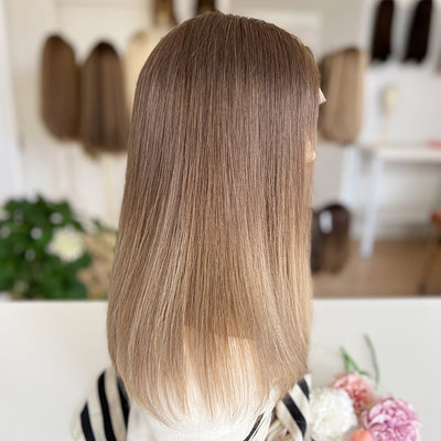 In Stock Top Lace Wig | Ashy Brown to Light Blonde Ombre | Russian Hair