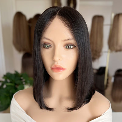 In Stock Top Lace Wig – Natural Black #1B-100% Russian Human Hair