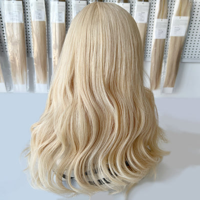Premium Light Golden Blonde Human Hair Silk Toppers Wholesale Supplier