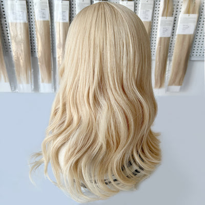 Premium Light Golden Blonde Human Hair Silk Toppers Wholesale Supplier