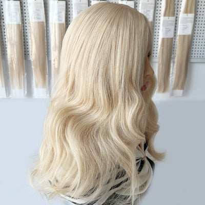 Premium Light Golden Blonde Human Hair Silk Toppers Wholesale Supplier