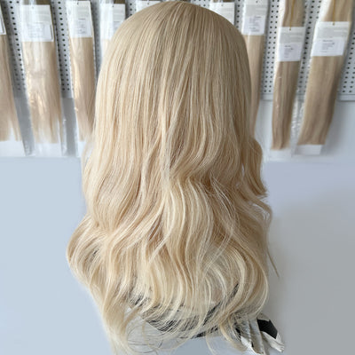 Premium Light Golden Blonde Human Hair Silk Toppers Wholesale Supplier