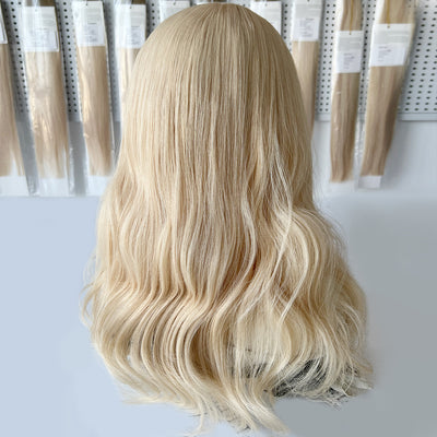 Premium Light Golden Blonde Human Hair Silk Toppers Wholesale Supplier
