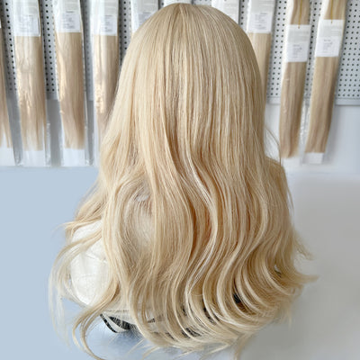Premium Light Golden Blonde Human Hair Silk Toppers Wholesale Supplier