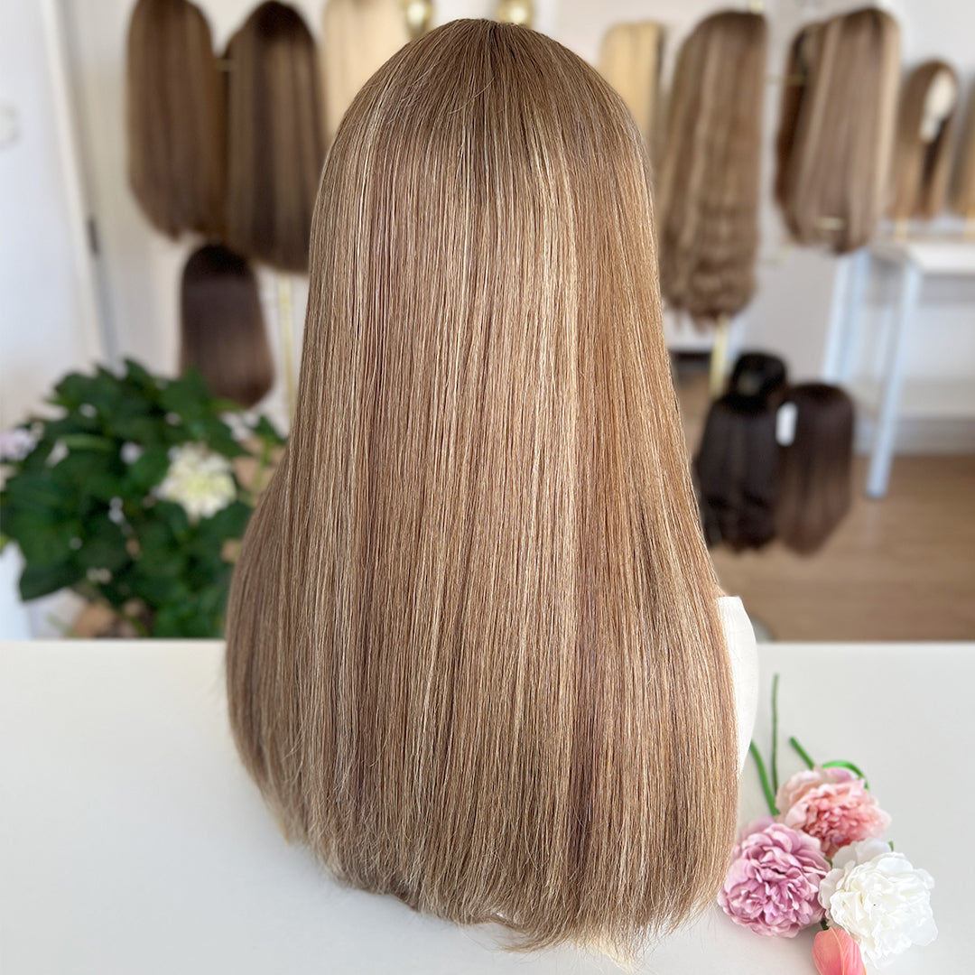 Ready to Ship- Light Brown Blonde - Highlighted Top Lace Wig | 100% Russian Hair