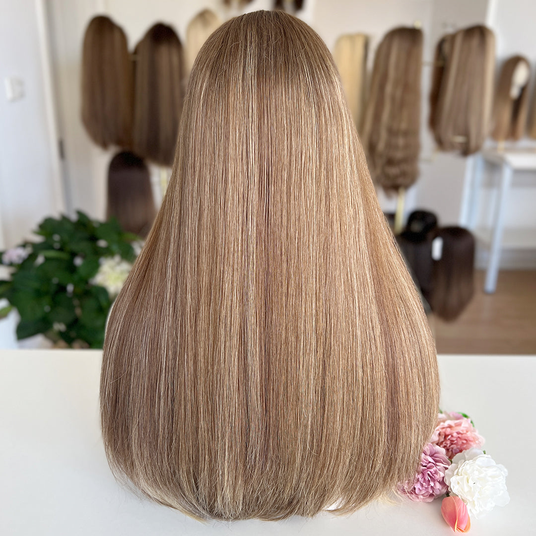 Ready to Ship- Light Brown Blonde - Highlighted Top Lace Wig | 100% Russian Hair