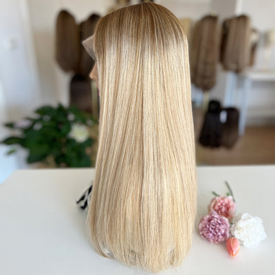Ready to Ship | Light Blonde with Dark Roots and Subtle Highlights  | 100% Russian Hair Top Lace Wig