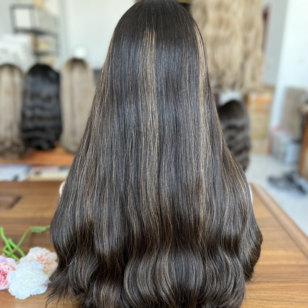 Skin Top Wig with Velvet Base – High Density #1/8 | Refined Wigs