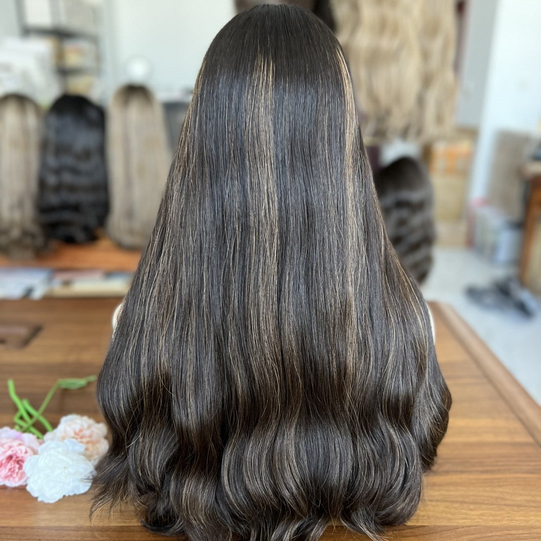 Skin Top Wig with Velvet Base – High Density #1/8 | Refined Wigs