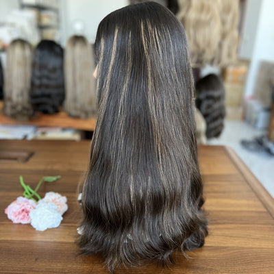 Skin Top Wig with Velvet Base – High Density #1/8 | Refined Wigs