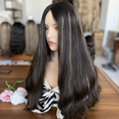Skin Top Wig with Velvet Base – High Density #1/8 | Refined Wigs