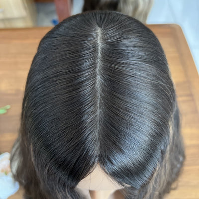 Skin Top Wig with Velvet Base – High Density #1/8 | Refined Wigs