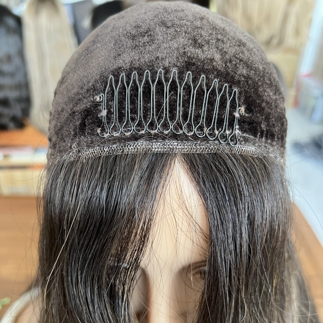 Skin Top Wig with Velvet Base – High Density #1/8 | Refined Wigs