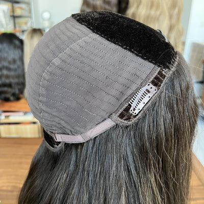 Skin Top Wig with Velvet Base – High Density #1/8 | Refined Wigs