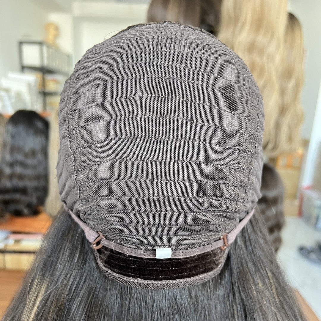 Skin Top Wig with Velvet Base – High Density #1/8 | Refined Wigs