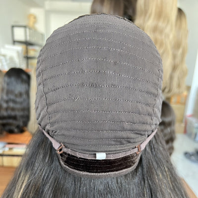 Skin Top Wig with Velvet Base – High Density #1/8 | Refined Wigs