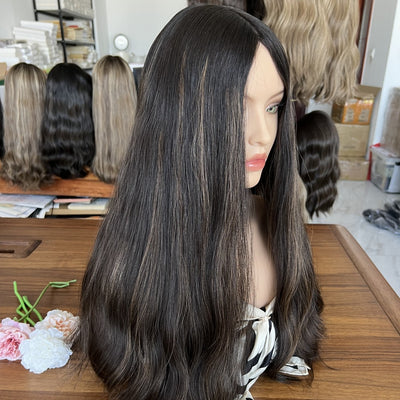 Skin Top Wig with Velvet Base – High Density #1/8 | Refined Wigs