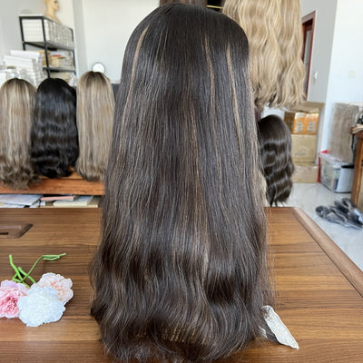 Skin Top Wig with Velvet Base – High Density #1/8 | Refined Wigs