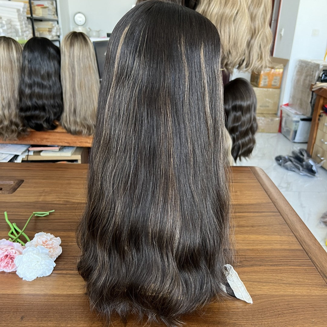 Skin Top Wig with Velvet Base – High Density #1/8 | Refined Wigs