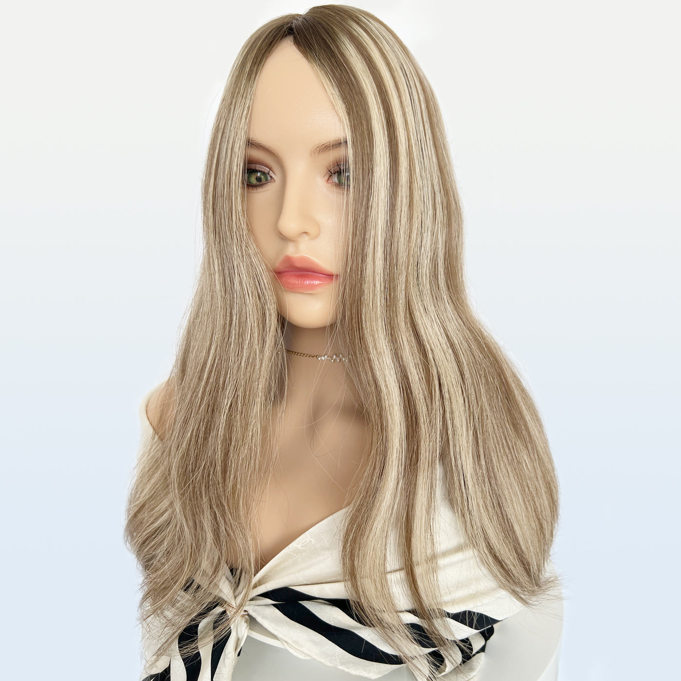 Wholesale Ash Brown Silk Base Hair Toppers for Women