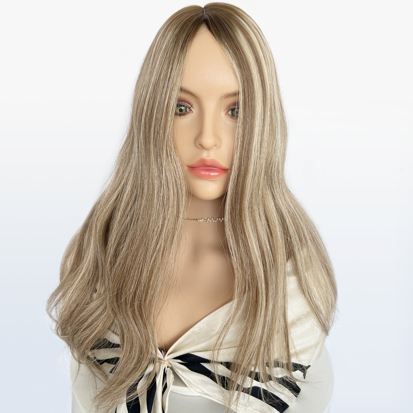 Wholesale Ash Brown Silk Base Hair Toppers for Women